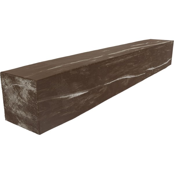 Ekena Millwork Riverwood Faux Wood Fireplace Mantel, Vintage Mahogany, 6"H x 6"D x 36"W MANURW06X06X36VM